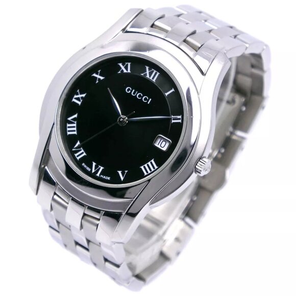 GUCCI Watches 5500M blackDial Stainless Steel Quartz Analog display mens - Picture 1 of 8